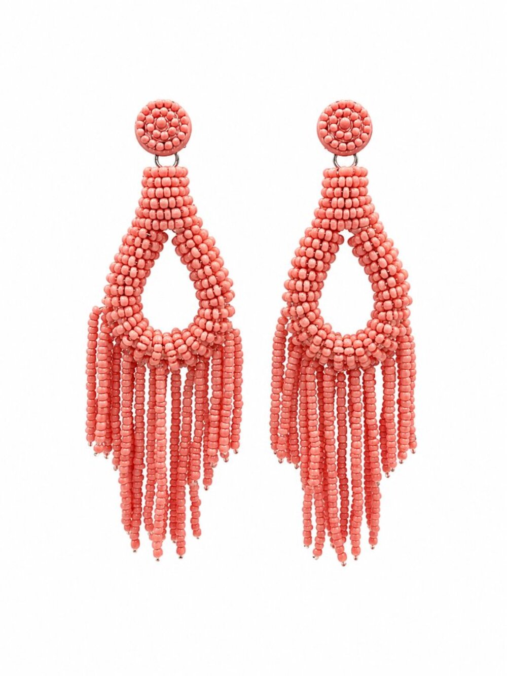 Beaded Fringe Drop Earrings